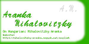 aranka mihalovitzky business card